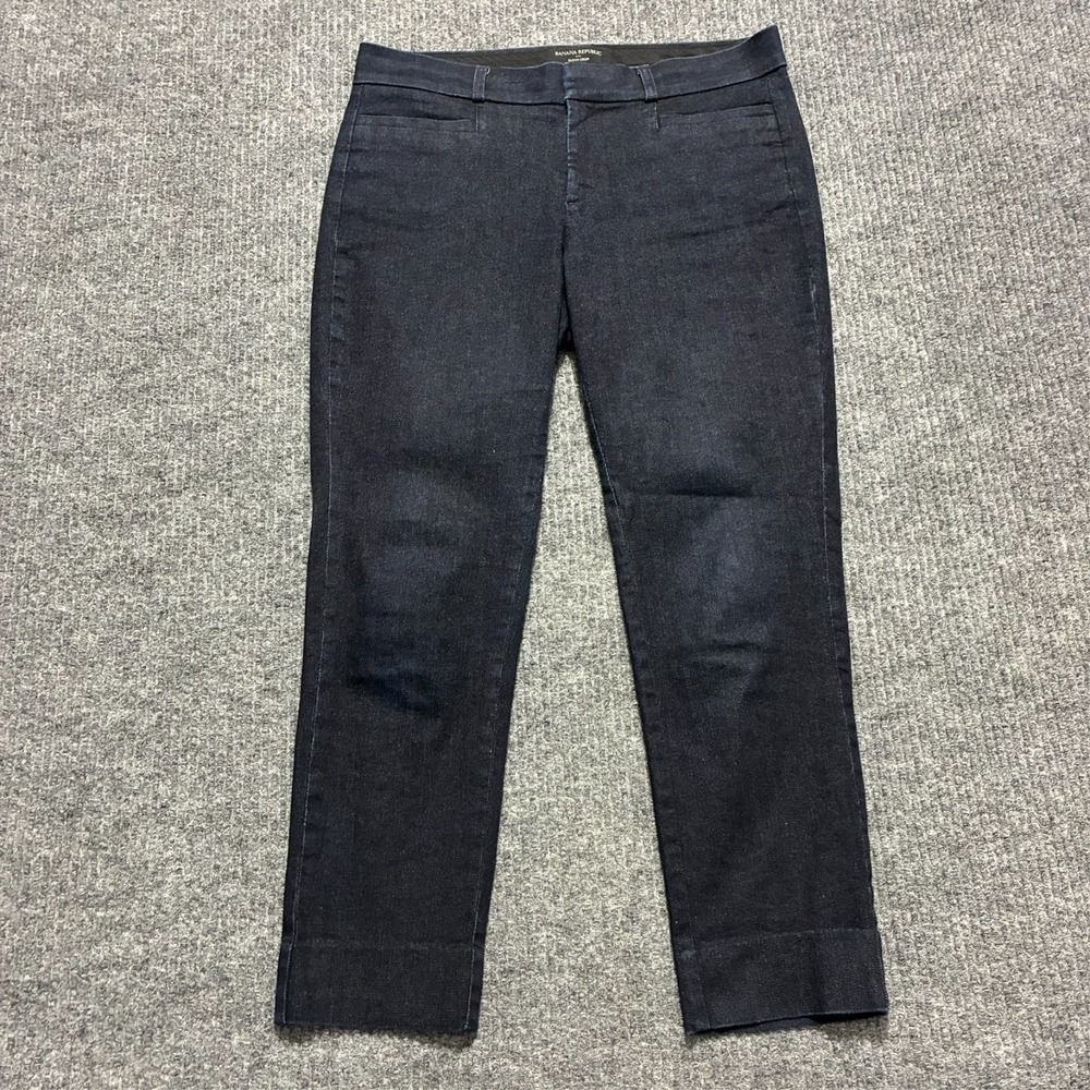 Banana Republic Sloan Crop Jeans Womens Size 4 Petite Blue‎ Denim Low Rise